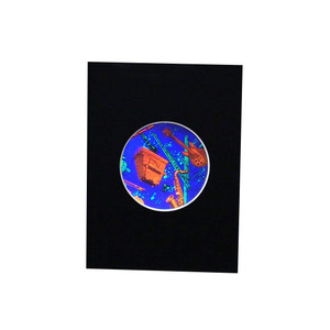 Musical Instruments Small Round Hologram Picture (MATTED), 3D Collectible Embossed Type Hologram